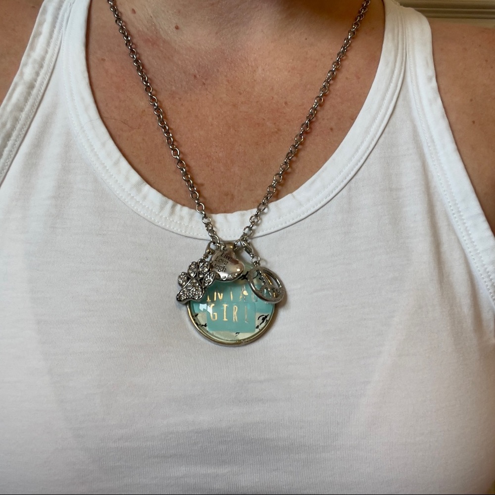 Vintage Girl Silver Charm Necklace